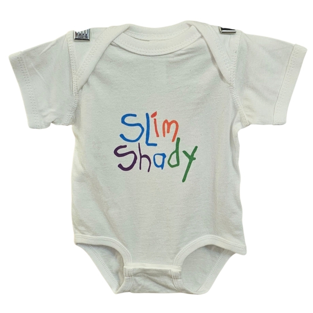 NWOT 6m White Slim Shady Baby One Piece